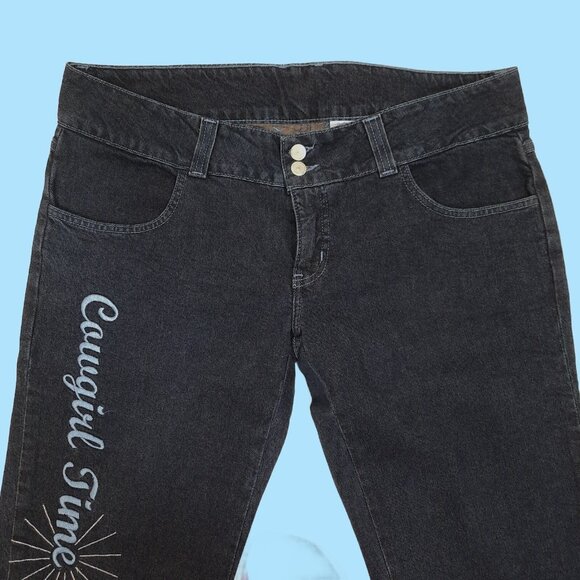 New Vintage 90s Cowgirl Time Bootcut Western Jeans Low Rise Embroidered Size 13 - Picture 5 of 7